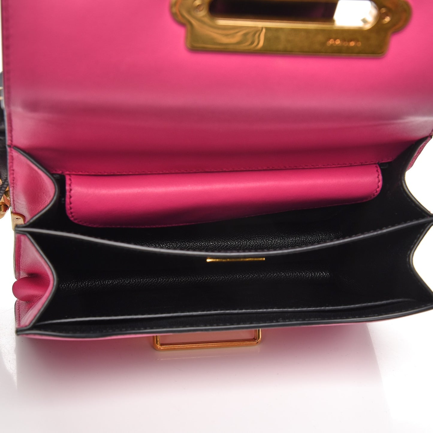 City Calf Saffiano Cahier Bag Fuxia Black