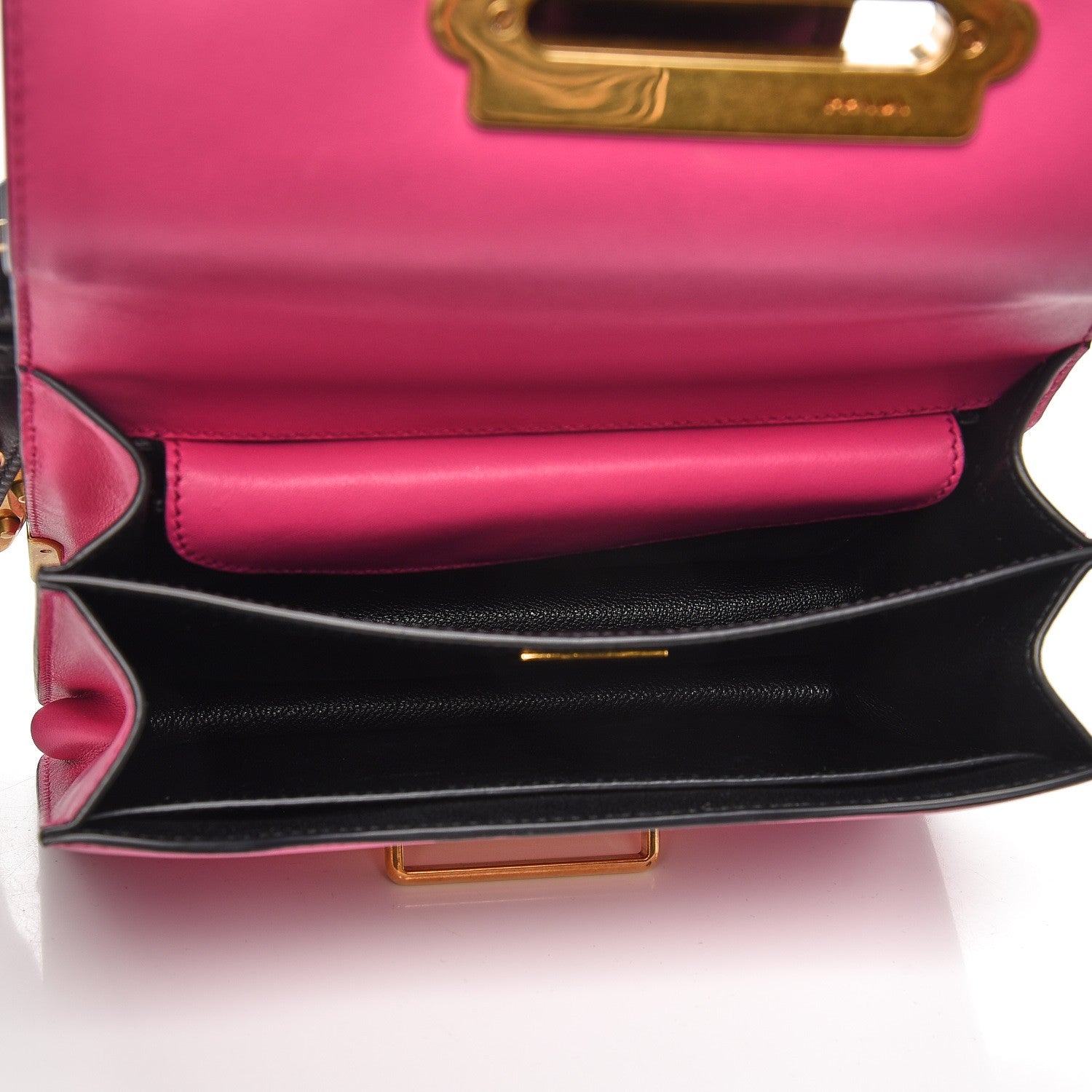 Prada City Calf Saffiano Cahier Bag Fuxia Black 5 of 6