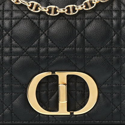 Christian Dior Grained Calfskin Cannage Large Caro Bag Black 8 of 12