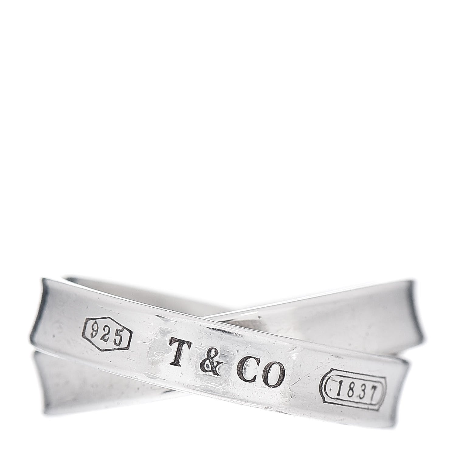 Tiffany Sterling Silver 1837 Interlocking Ring 49 5 1 of 4