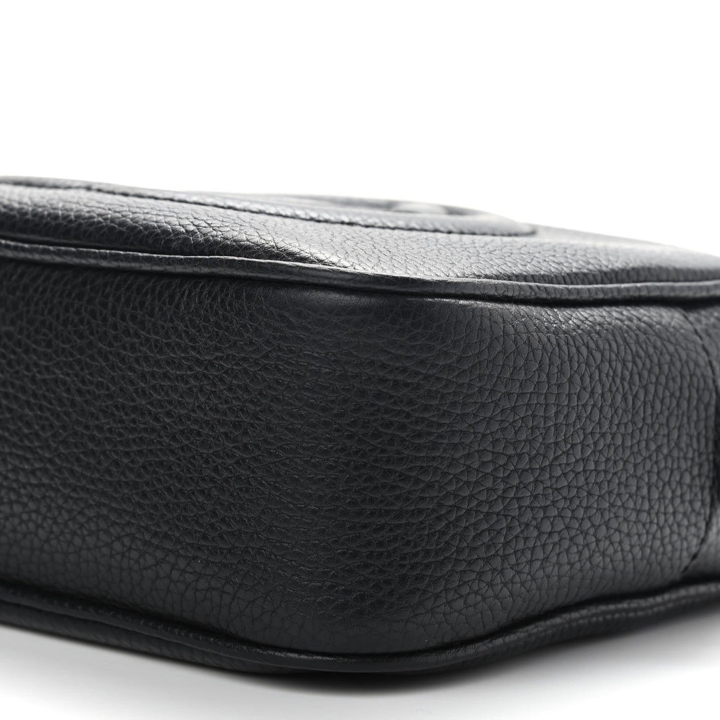 Pebbled Calfskin Small Soho Disco Bag Black
