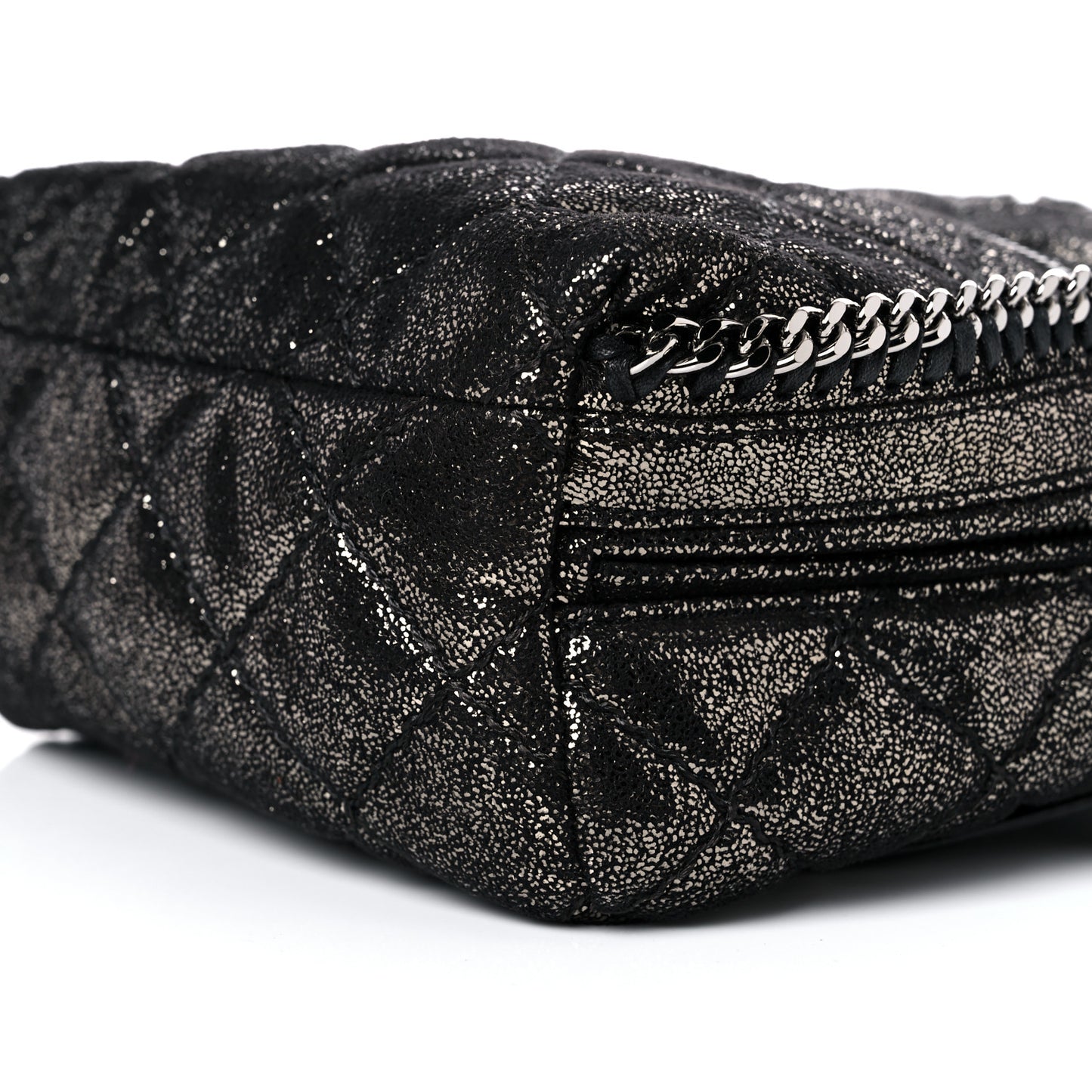 Metallic Shaggy Deer Quilted Mini Falabella Backpack