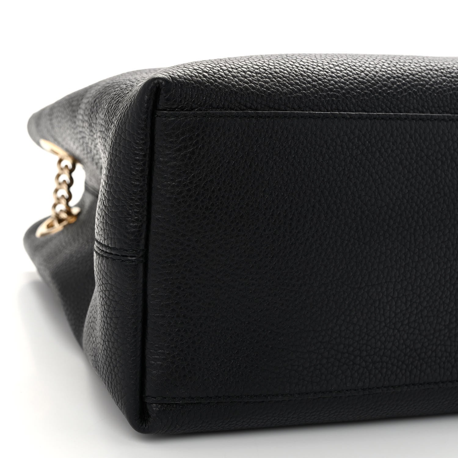 Gucci Pebbled Calfskin Medium Soho Chain Shoulder Bag Black 9 of 10