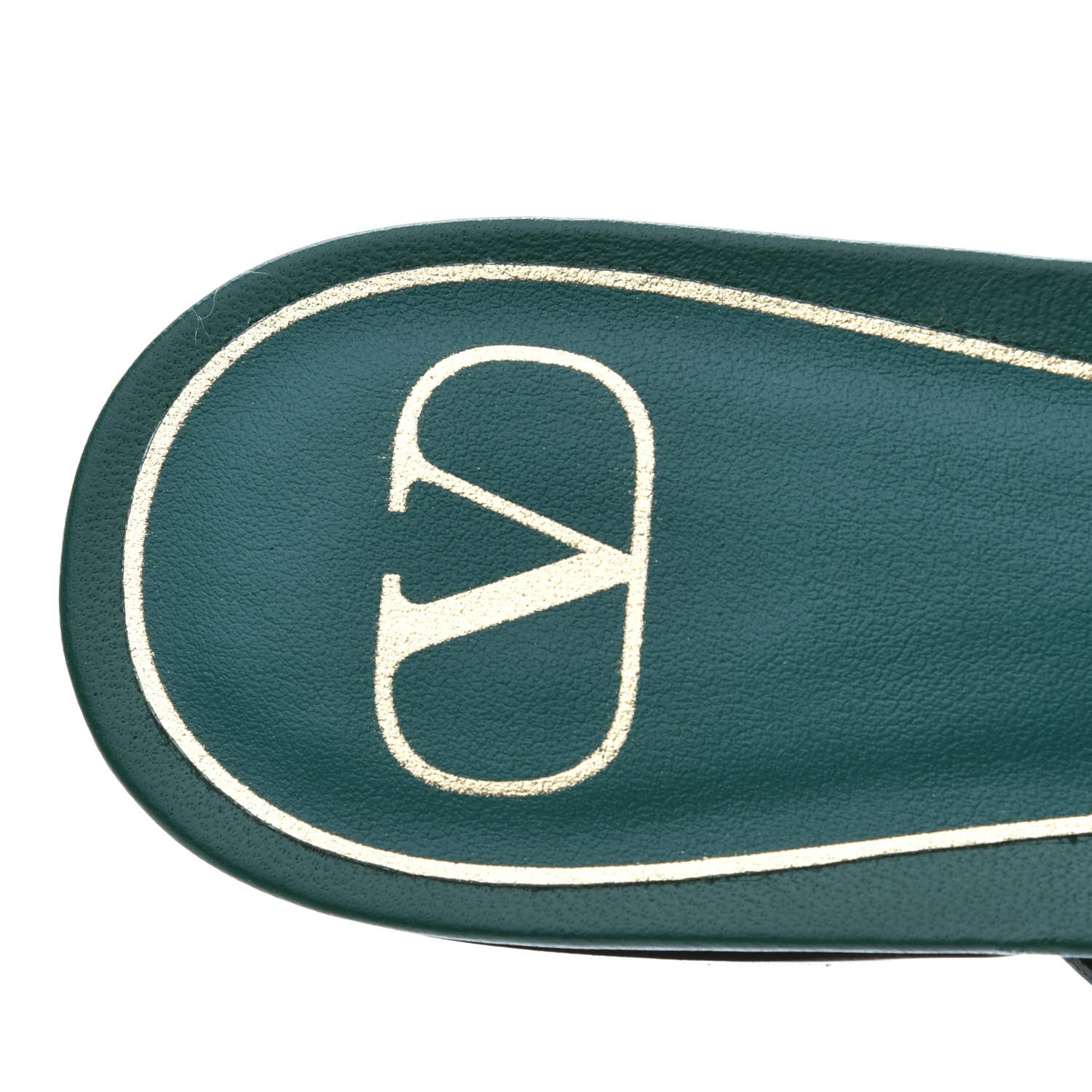 Valentino Garavani Calfskin Rockstud Thong Sandals 38 Green 8 of 10
