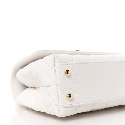 Chanel Caviar Quilted Mini Coco Handle Flap White 10 of 12