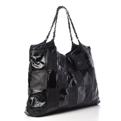 Chanel Patent Patchwork Large Brooklyn Tote Black 3 of 16