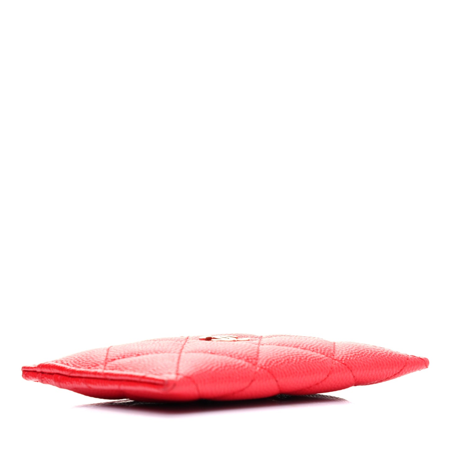 Caviar Quilted Card Holder Red