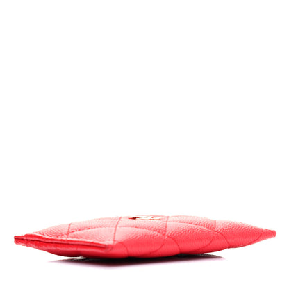 Chanel Caviar Quilted Card Holder Red 3 of 5