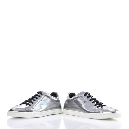Fendi Patent Monster Bag Bug Mens Low Top Sneakers 8 Argento 6 of 13