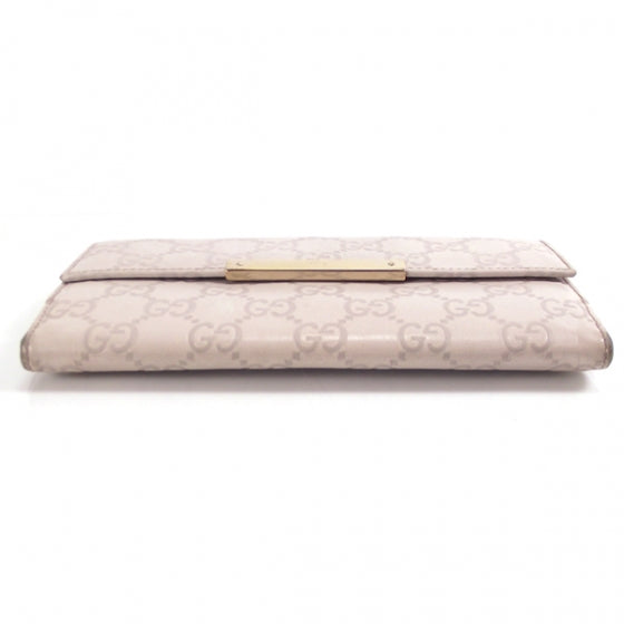 Gucci Guccissima Margaux Calfskin Metal Bar Continental Flap Wallet Cream 4 of 10