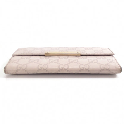 Gucci Guccissima Margaux Calfskin Metal Bar Continental Flap Wallet Cream 4 of 10