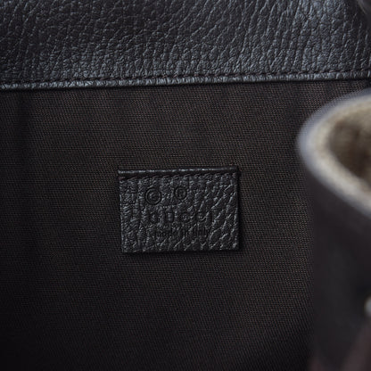 Gucci Monogram Dollar Calfskin O Drawstring Backpack Beige Ebony Testa di Moro Dark Chocolate 6 of 9