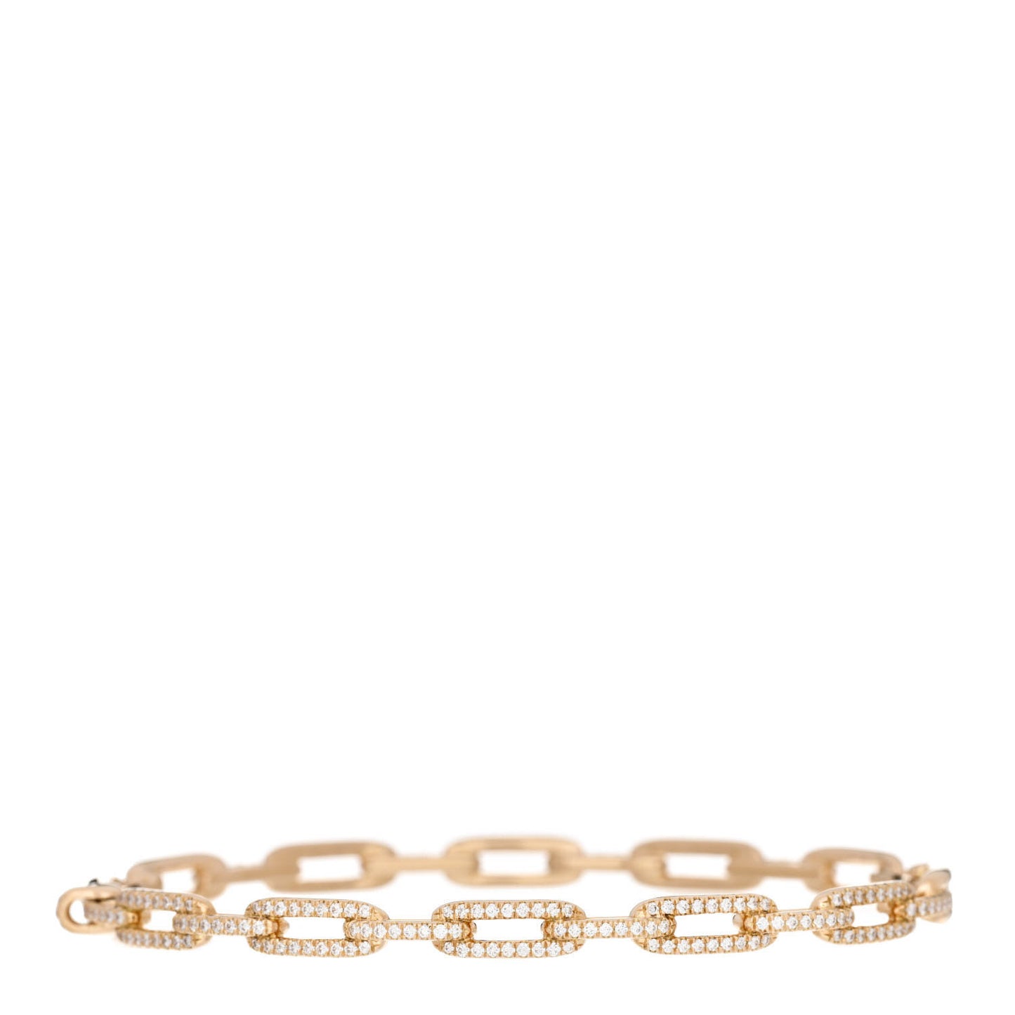 18K Yellow Gold Diamond 4mm Stax Chain Link Bracelet