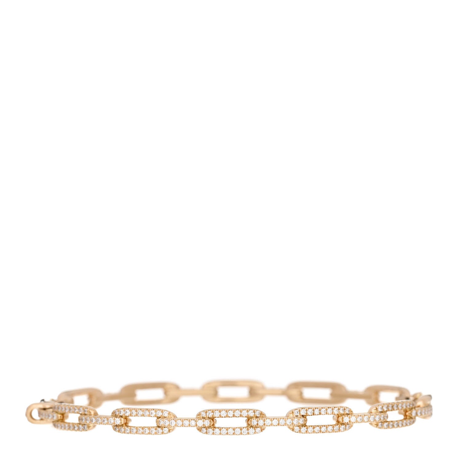 David Yurman 18K Yellow Gold Diamond 4mm Stax Chain Link Bracelet 1 of 4