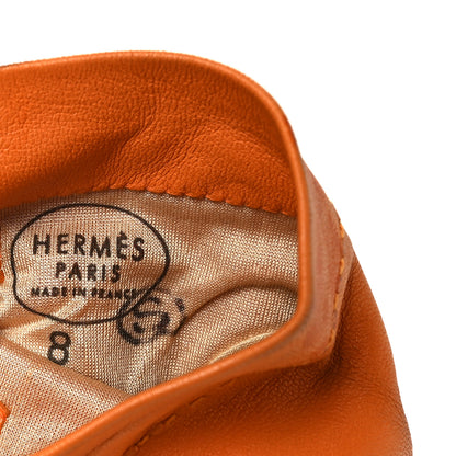 Hermes Lambskin Gloves 8 Orange 3 of 10