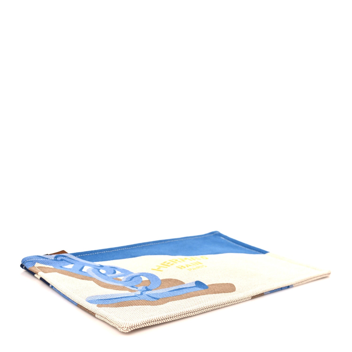 Hermes Cotton Canvas Escale A La Plage Flat Case Ciel Nuit 4 of 7