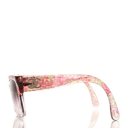 Chanel Acetate Multicolor Tweed CC Sunglasses 5220 Pink 3 of 8