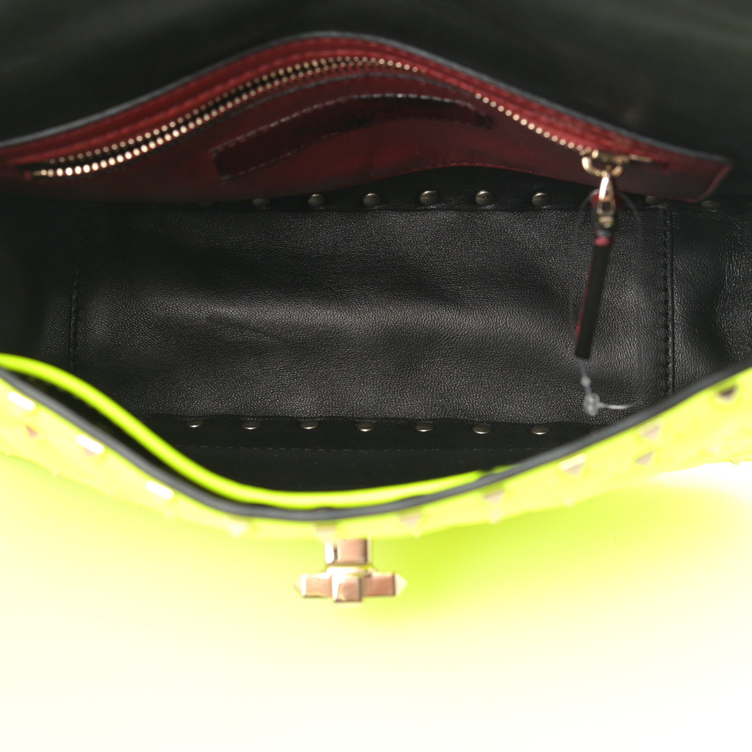 Valentino Garavani Lambskin Medium Rockstud Spike Shoulder Bag Lime 7 of 11