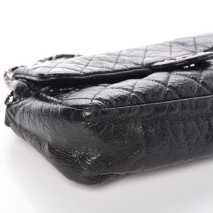 Chanel Crackled Calfskin Quilted Large Flap Black 9 of 14