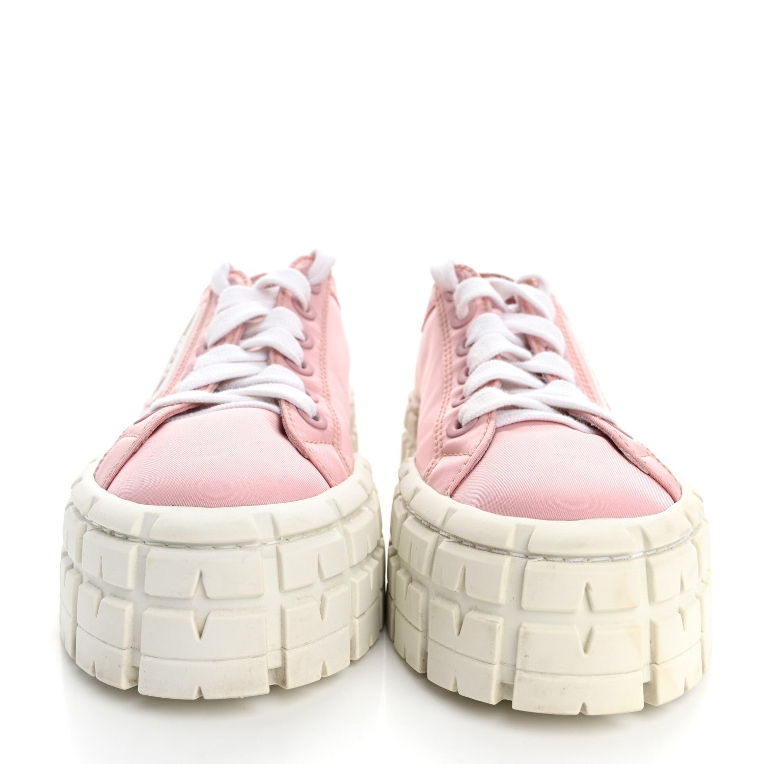 Prada Re-Nylon Gabardine Triangle Logo Double Wheel 50mm Sneakers 37.5 Alabastro 3 of 10