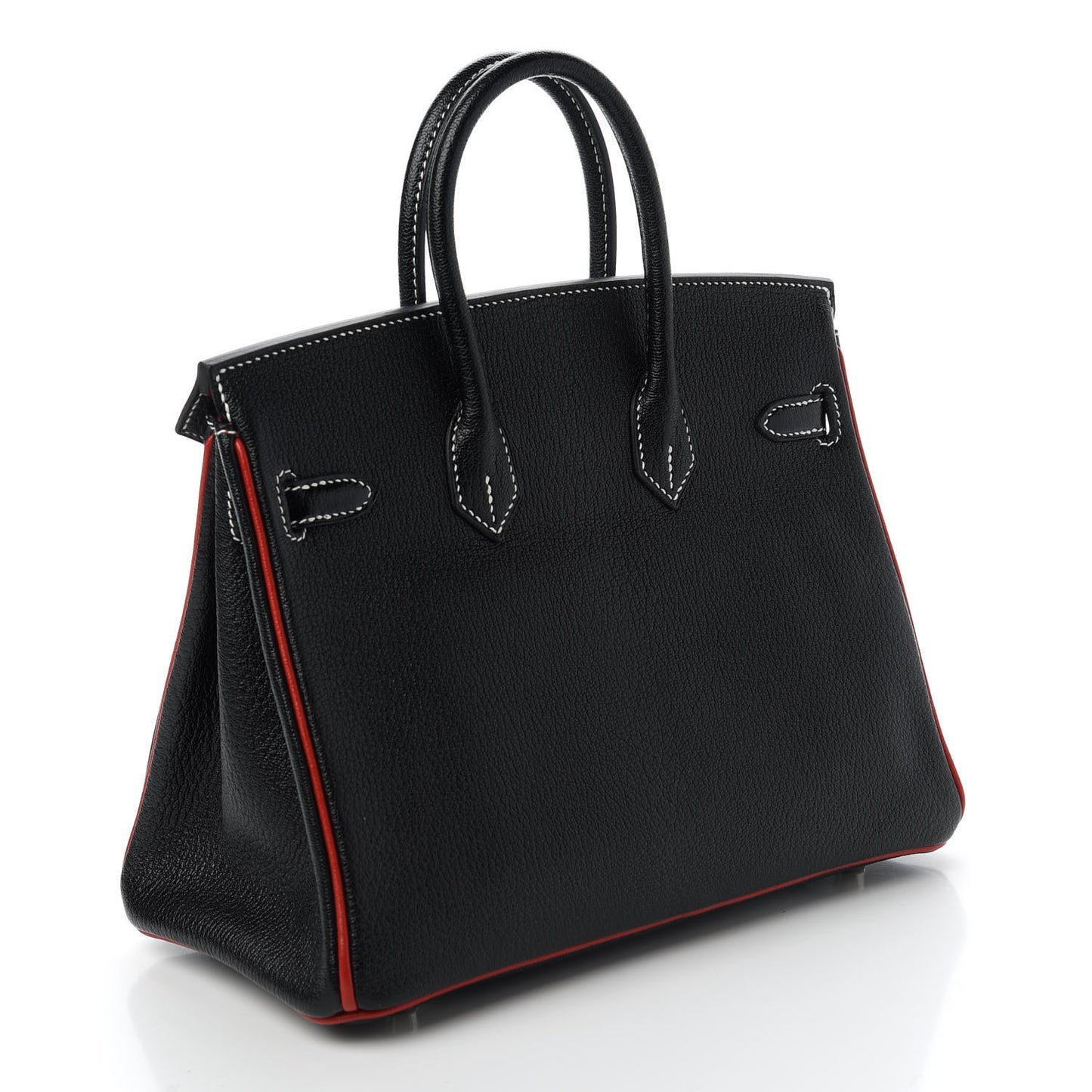 Chevre Mysore Horseshoe Birkin 25 Black Rouge Casaque