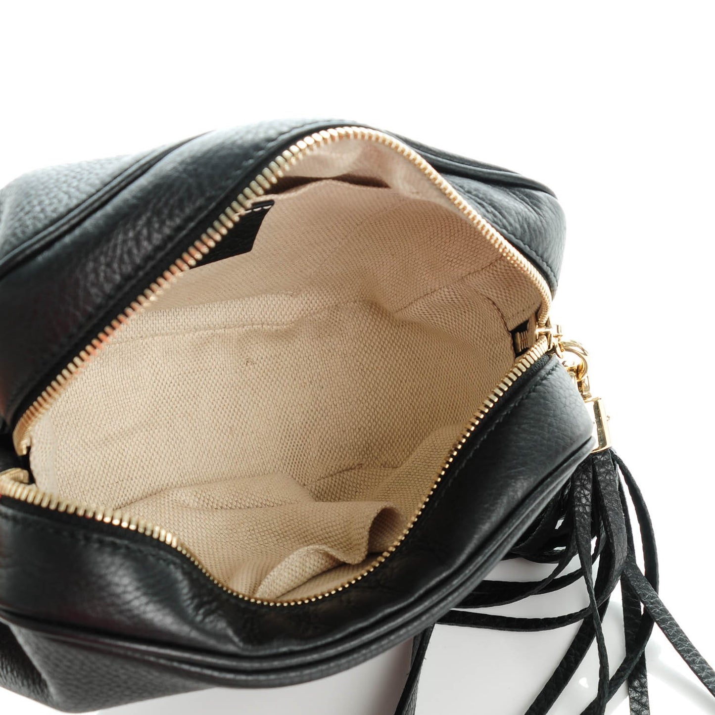 Pebbled Calfskin Small Soho Disco Bag Black