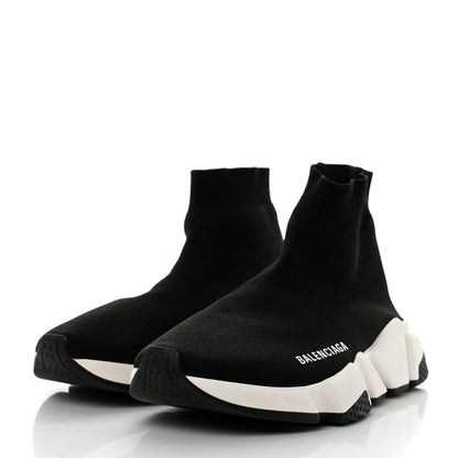 Balenciaga Neoprene Knit Womens Speed Sneakers 37 Black White 3 of 9