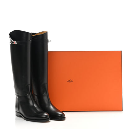 Hermes Box Kelly Jumping Boots 37 Black 9 of 9