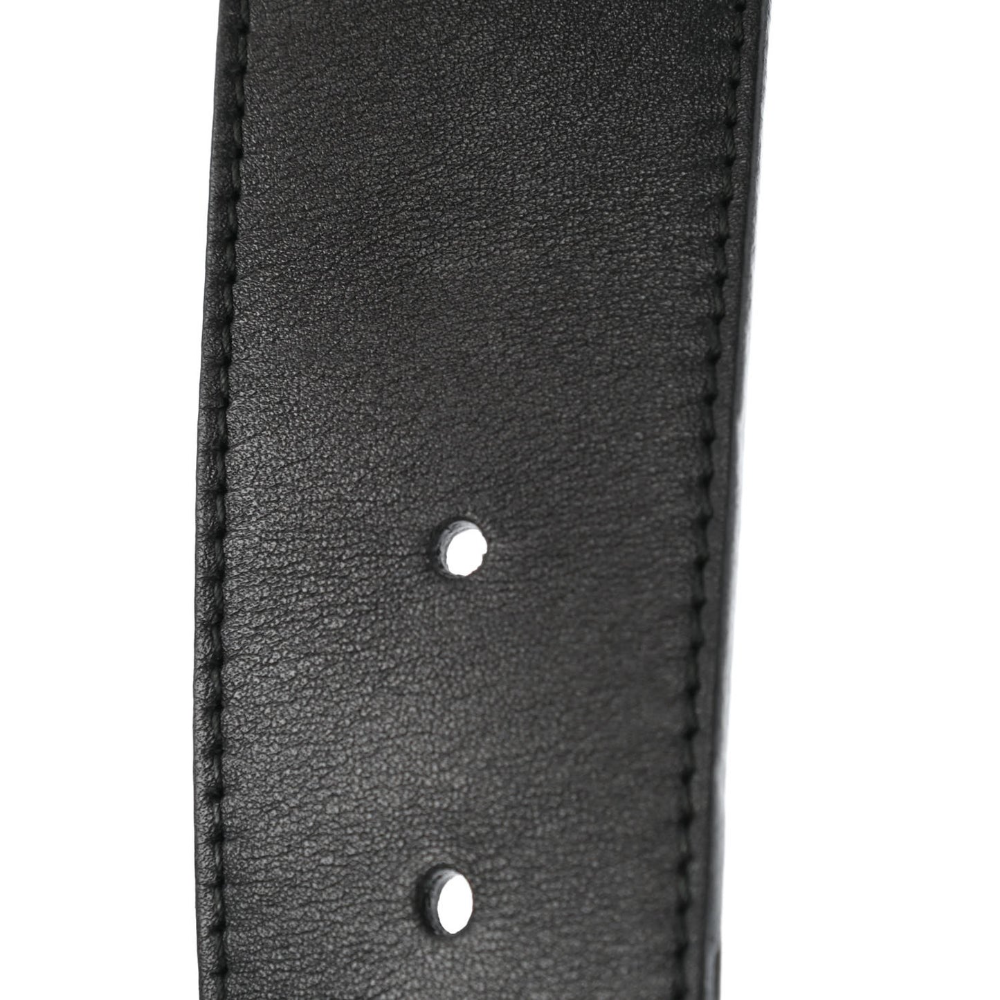 Moon Calfskin Pearl Double G 40mm Belt 90 36 Black Cream