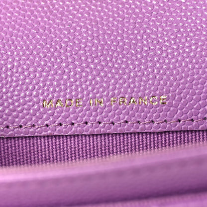 Chanel Caviar Quilted Flap Card Holder Wallet Purple 7 of 9