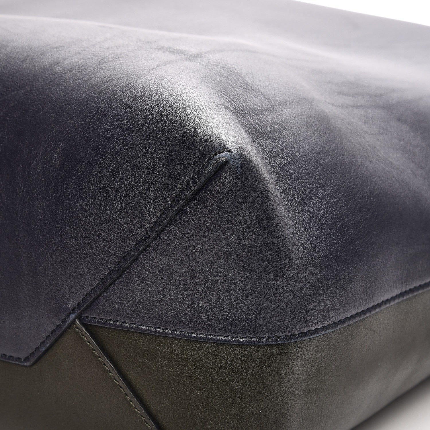 Celine Shiny Smooth Calfskin Small Twisted Cabas Navy Dark Green 9 of 11