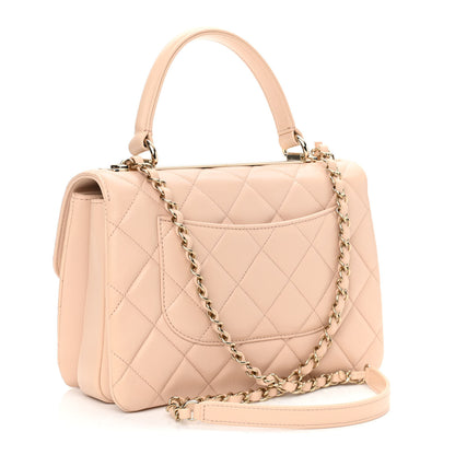 Chanel Lambskin Quilted Small Trendy CC Dual Handle Flap Bag Light Beige 3 of 10