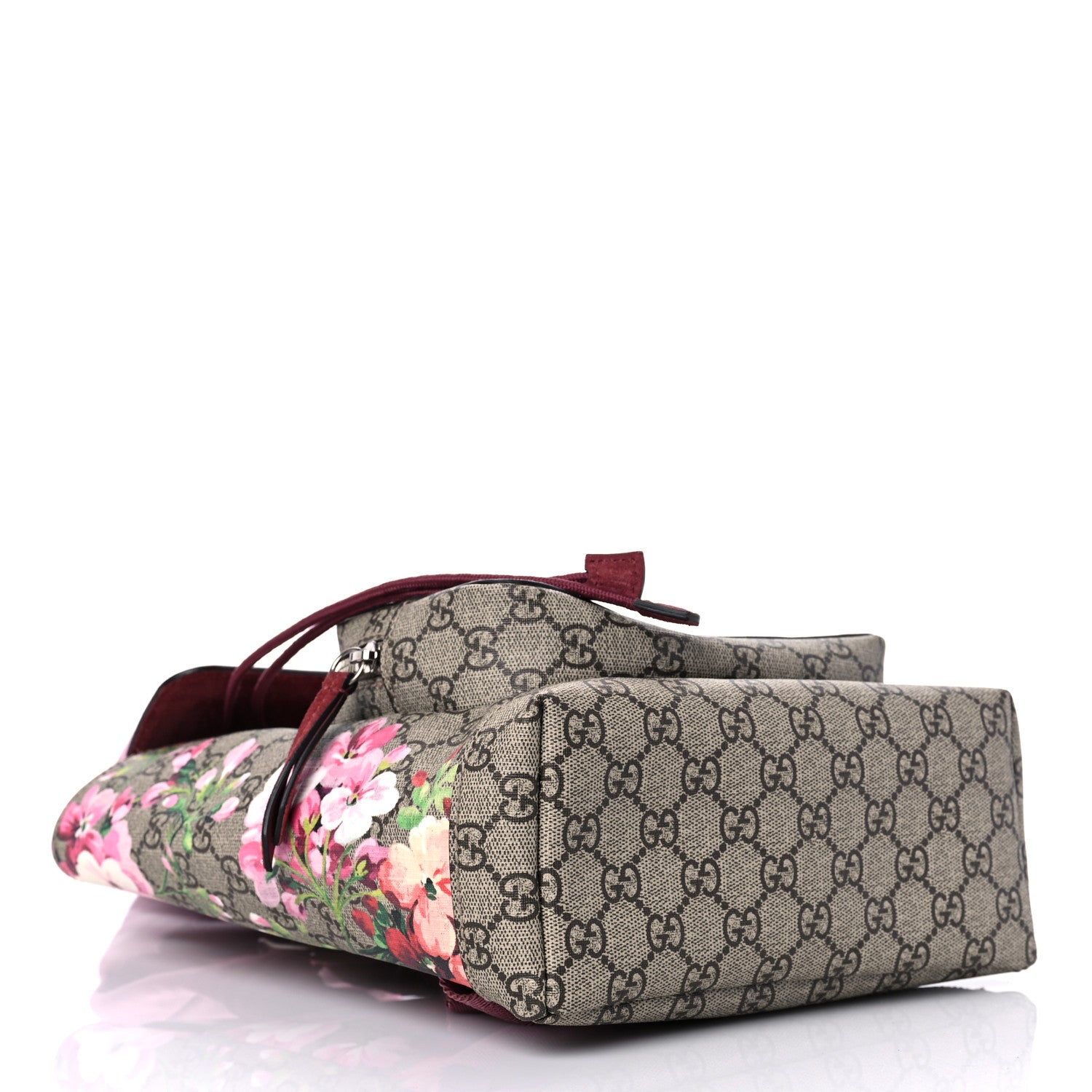 Gucci GG Supreme Monogram Blooms Small Single Buckle Backpack Beige Multicolor Dry Rose 4 of 10