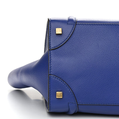 Celine Drummed Calfskin Mini Luggage Indigo 10 of 11