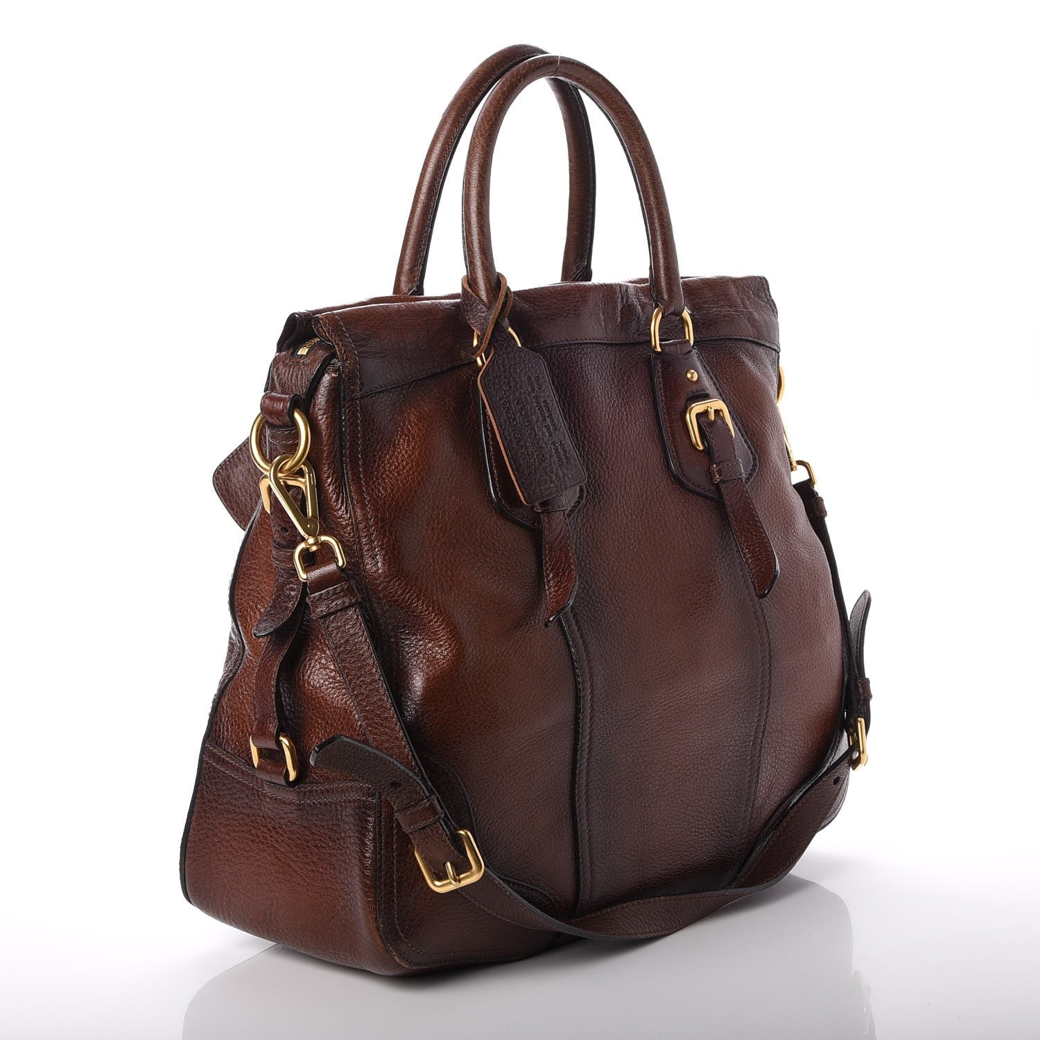Prada Cervo Antik Shoulder Bag Cacao 4 of 9