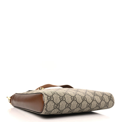 Gucci GG Supreme Monogram Azalea Calfskin Retro Interlocking G Flat Messenger Bag Beige Ebony Brown Sugar 3 of 7