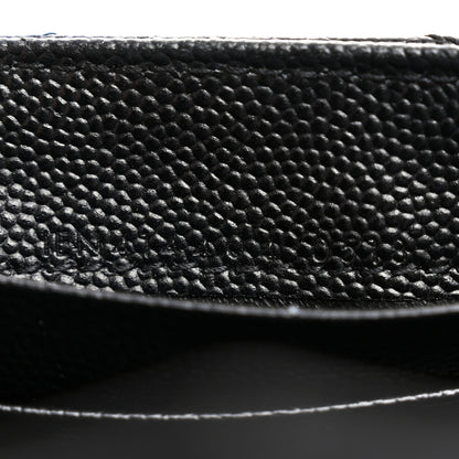 Saint Laurent Grain De Poudre Matelasse Chevron Small Monogram Envelope Wallet Black 7 of 7
