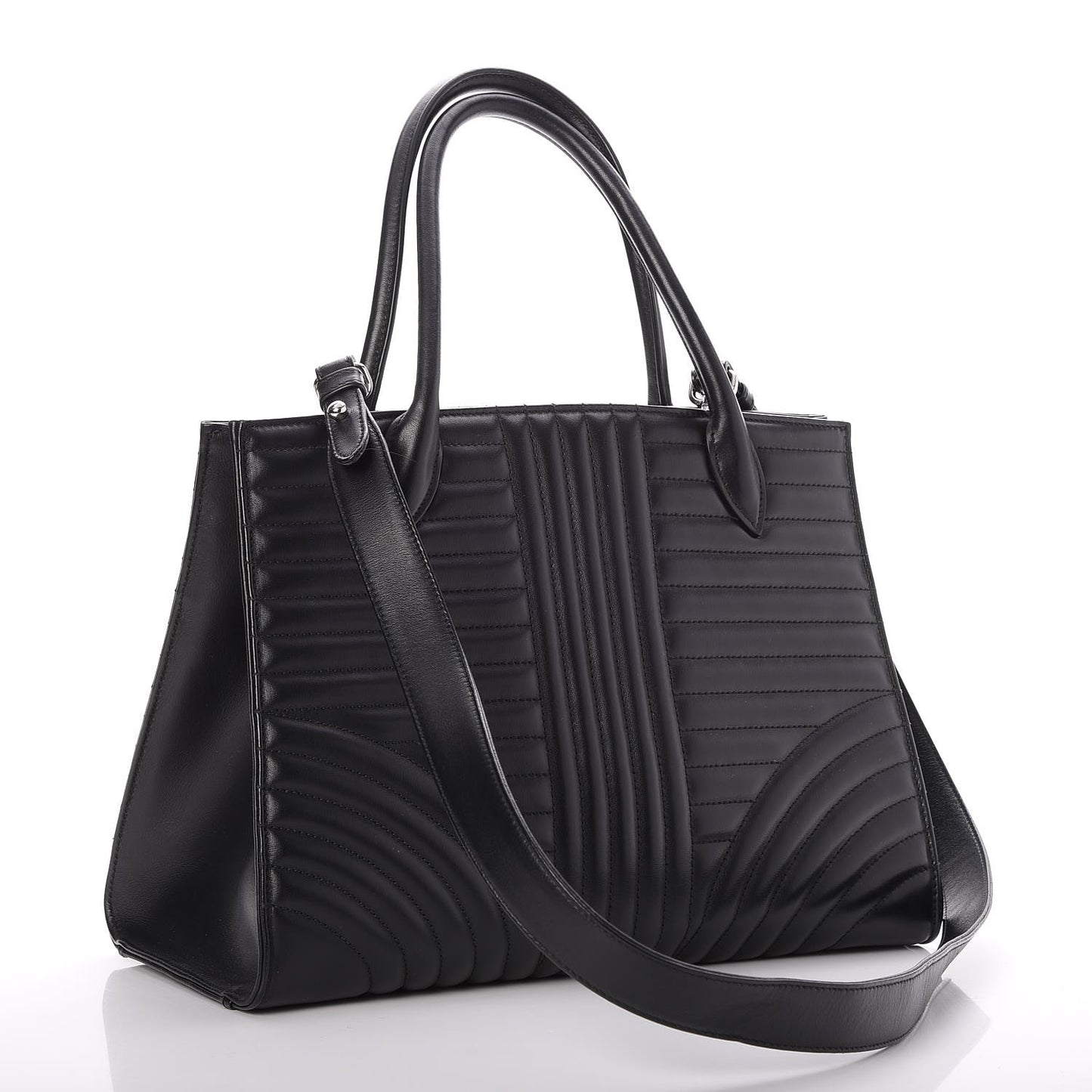 Soft Calfskin Diagramme Handbag Nero Black