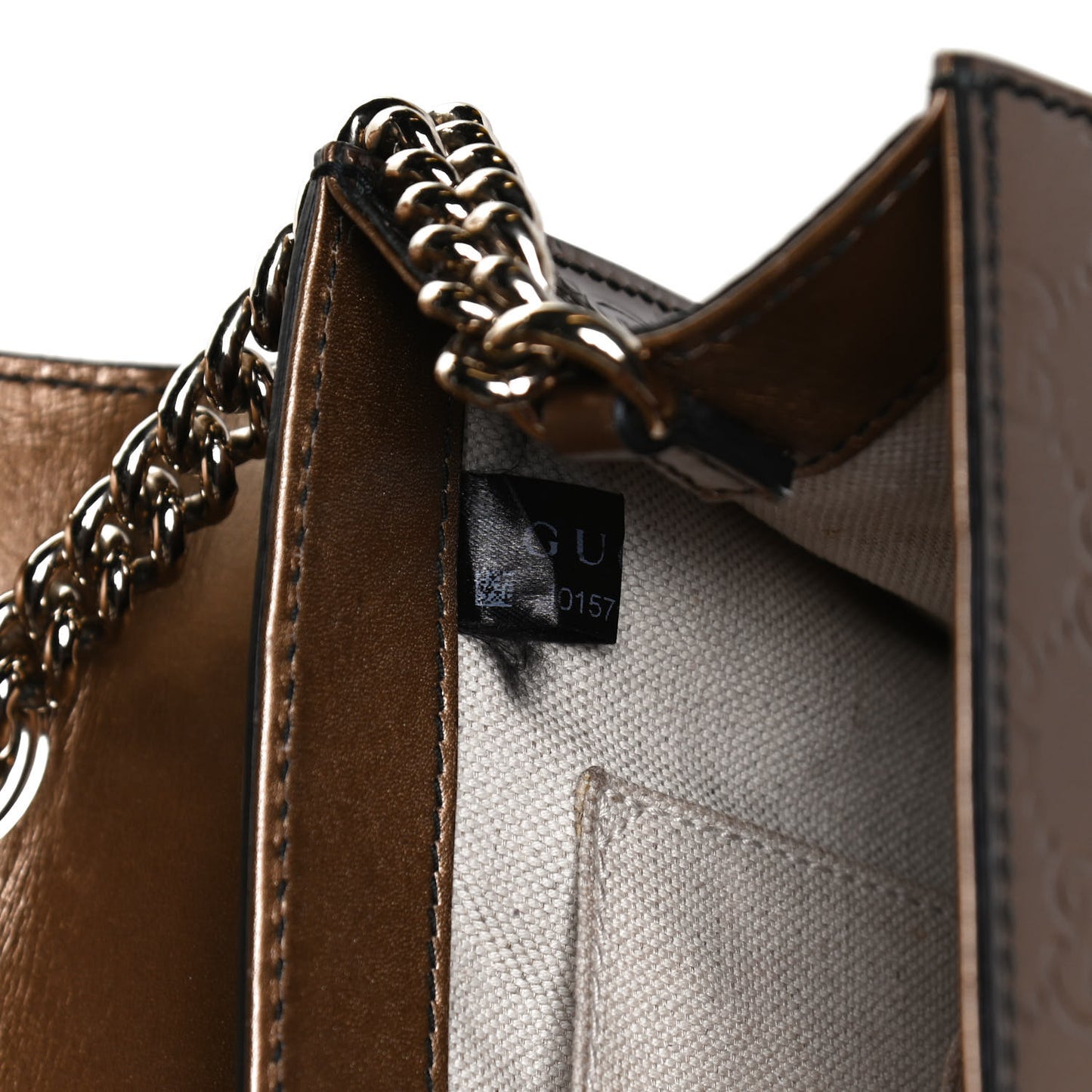 Shine Guccissima Medium Emily Chain Shoulder Bag Acero