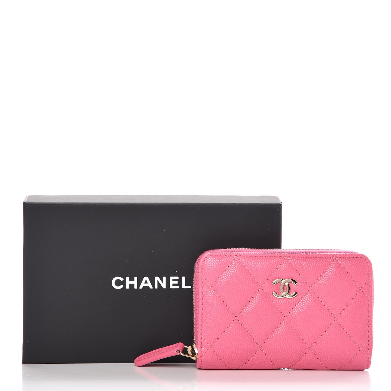 Chanel Caviar Quilted Zip Coin Purse Pink 8 of 8