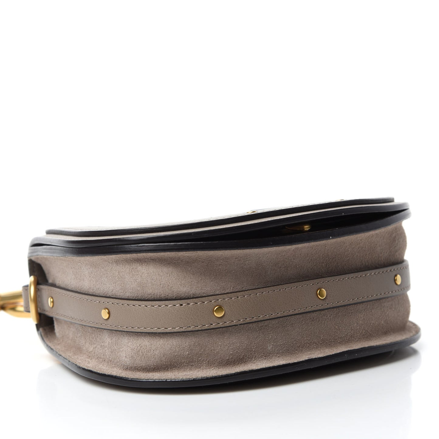 Calfskin Suede Small Nile Bracelet Bag Motty Grey