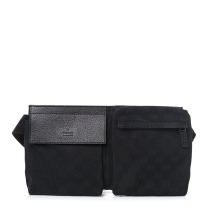 Gucci GG Monogram Double Pocket Belt Bag Black 1 of 4