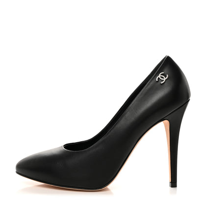 Chanel Lambskin CC Pumps 39.5 Black 1 of 9