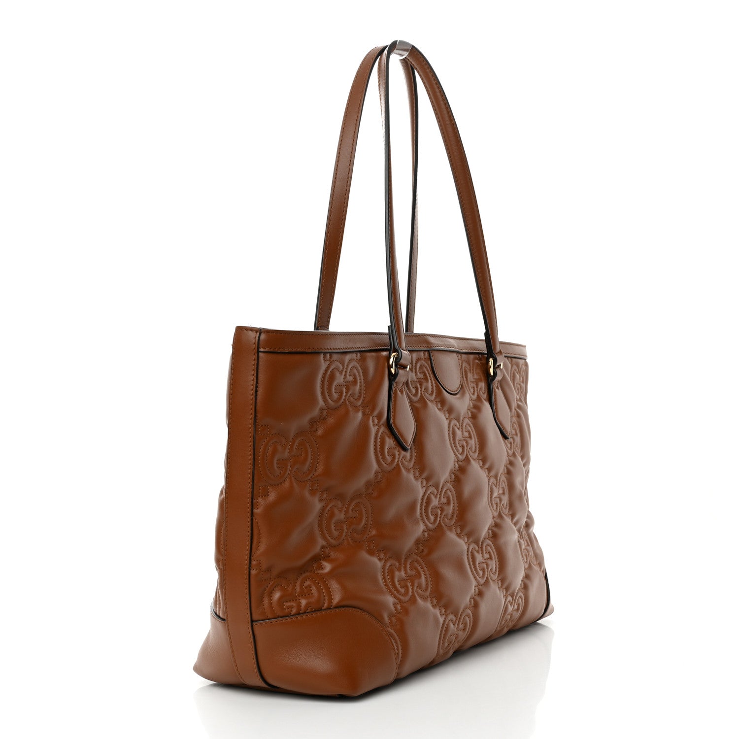Gucci Calfskin GG Matelasse Medium Ophidia Shopping Bag Peanut Brown 3 of 14