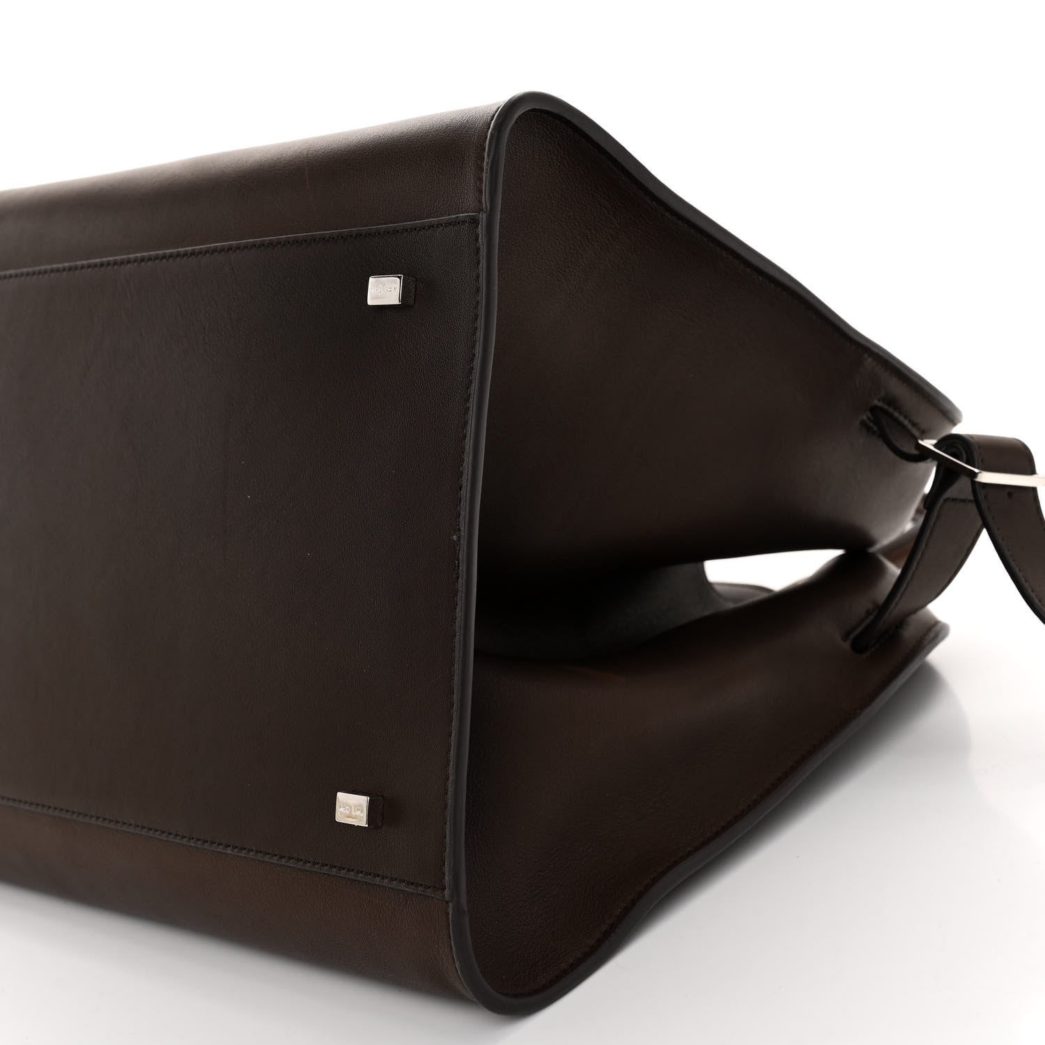 The Row Polished Saddle Calfskin Soft Margaux 15 Deep Brown 9 of 10
