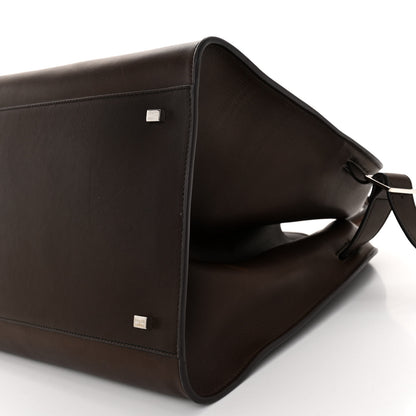 The Row Polished Saddle Calfskin Soft Margaux 15 Deep Brown 9 of 10
