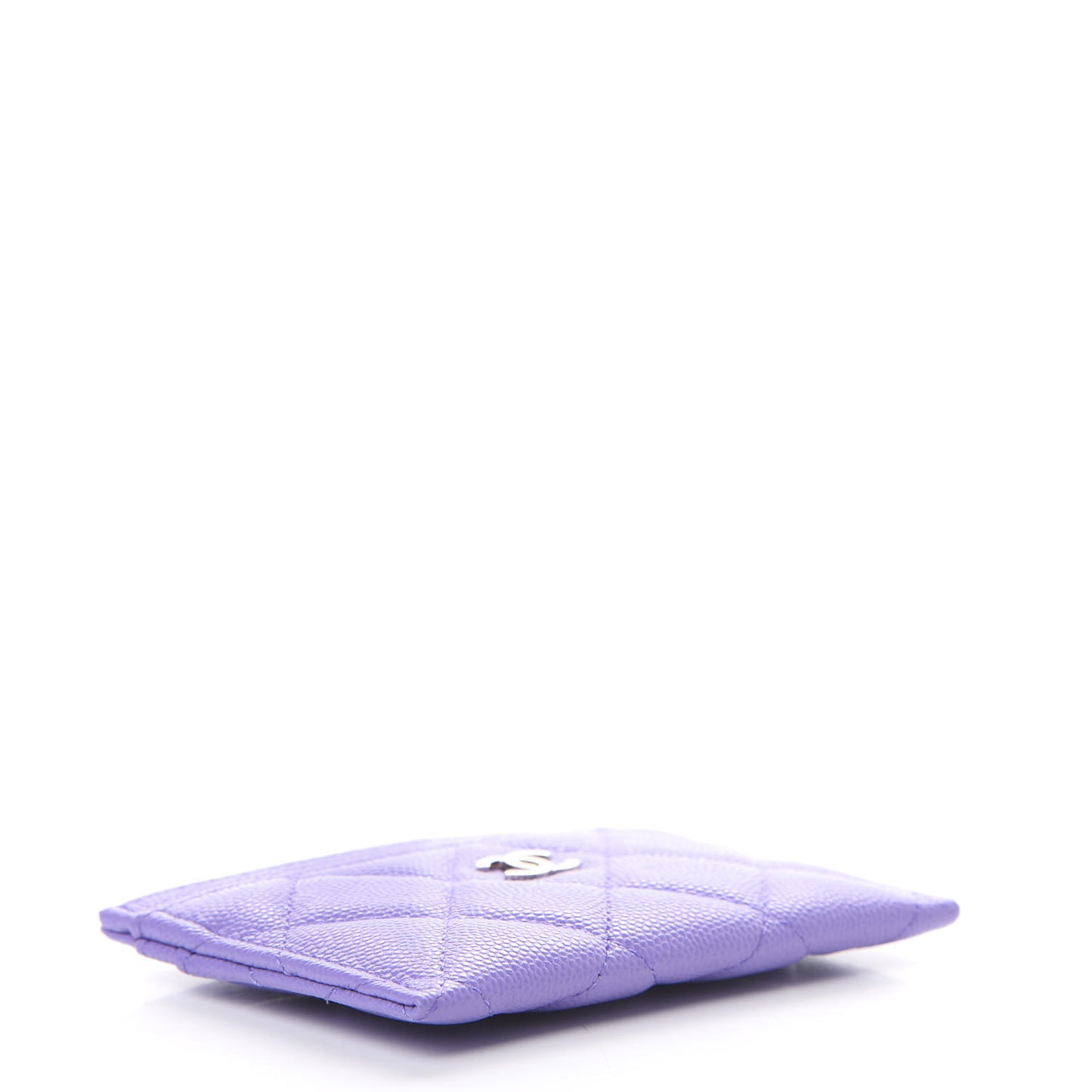 Caviar Quilted Card Holder Purple