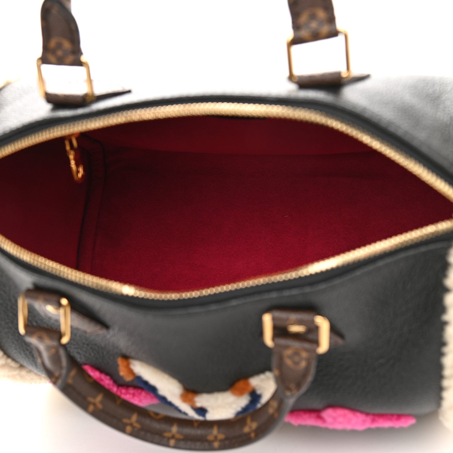 Calfskin Monogram Teddy Speedy Bandouliere 30 Black
