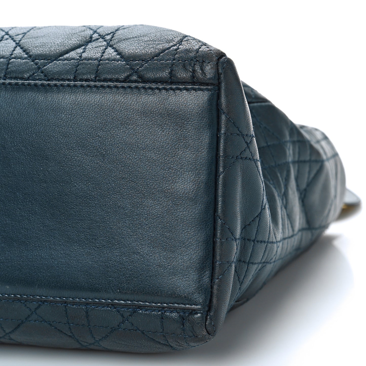 Lambskin Cannage Medium Lady Dior Navy Blue