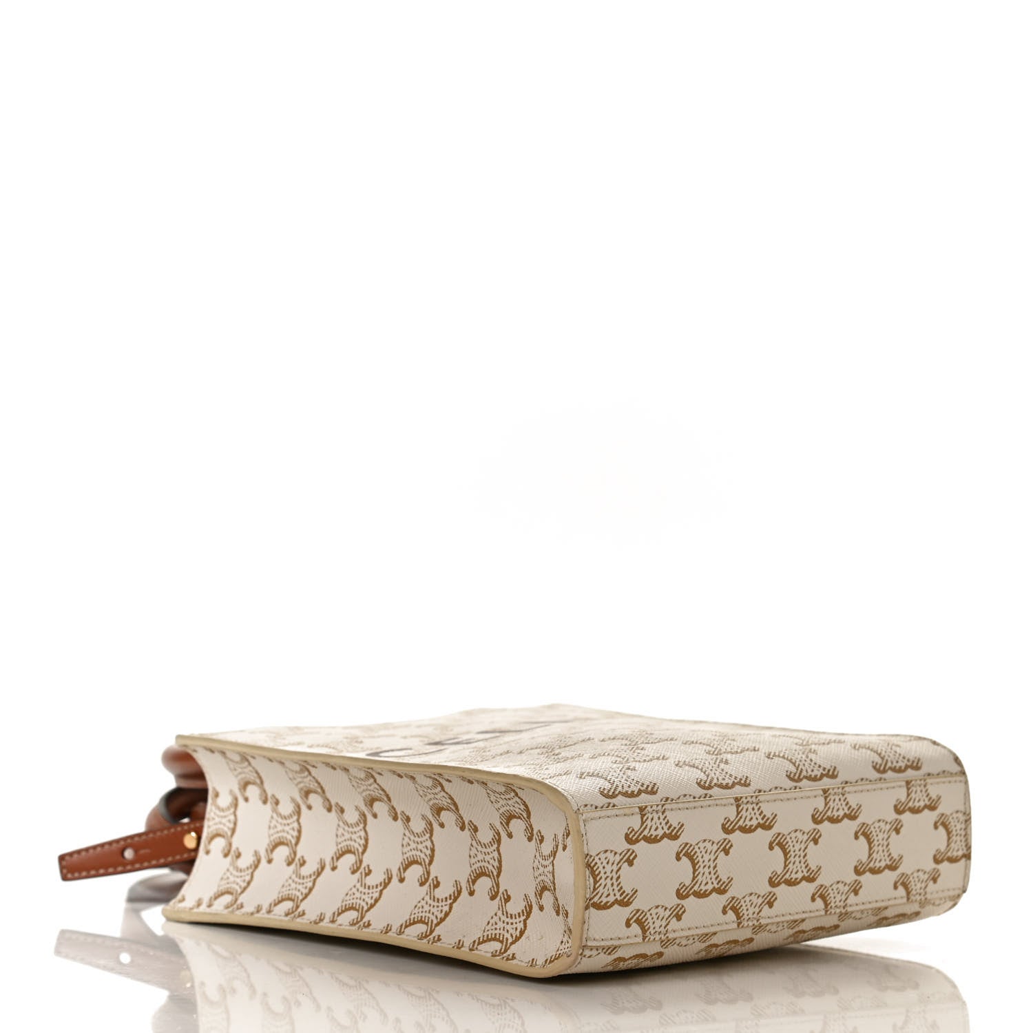 Celine Triomphe Canvas Calfskin Mini Vertical Cabas White 4 of 12